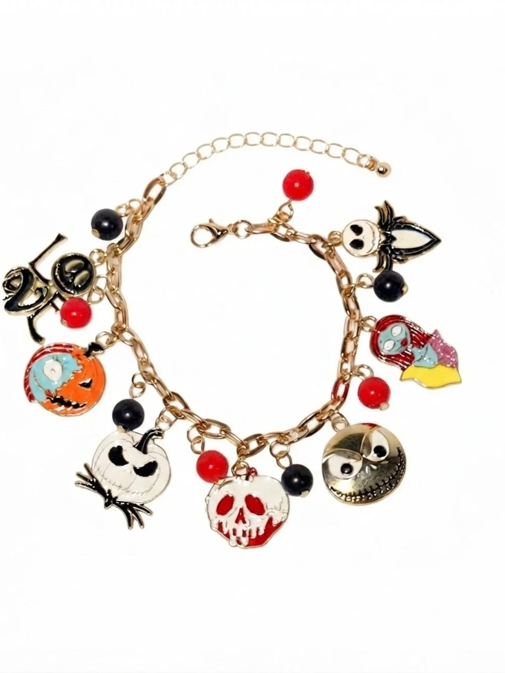 Jack and Sally Halloween Charm Bracelet